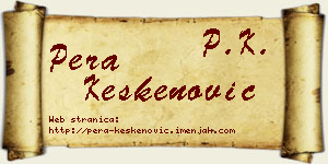 Pera Keskenović vizit kartica